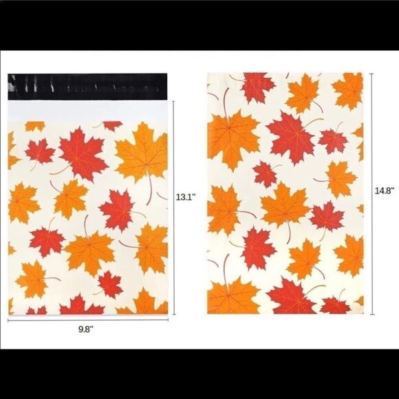 Poly Mailers MIx Leaves 🍁 10x13 14x17 1 washitape - Picture 1 of 16